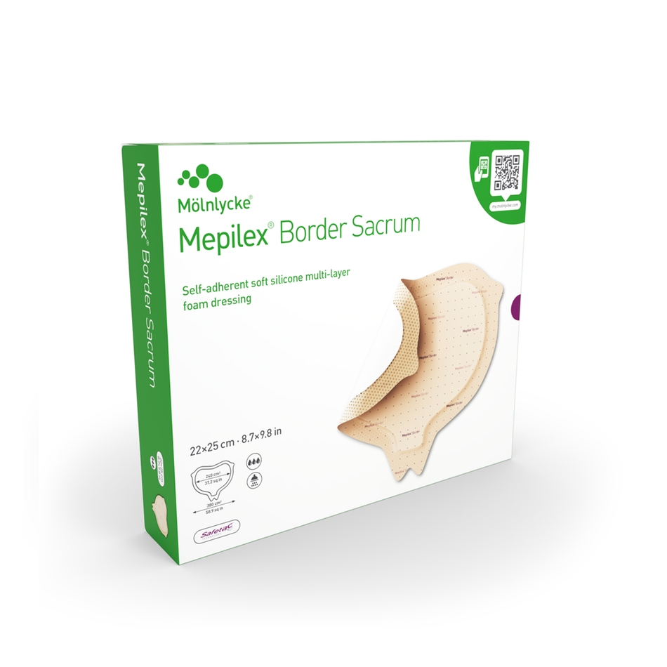 Mepilex Border Sacrum All-In-One Foam Dressing, 8.7" x 9.8" (22 x 25 cm)