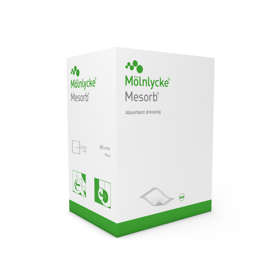 Mesorb Highly-Absorbent Dressing w/ Exudate Barrier, 6" x 9" (15 x 23 cm)