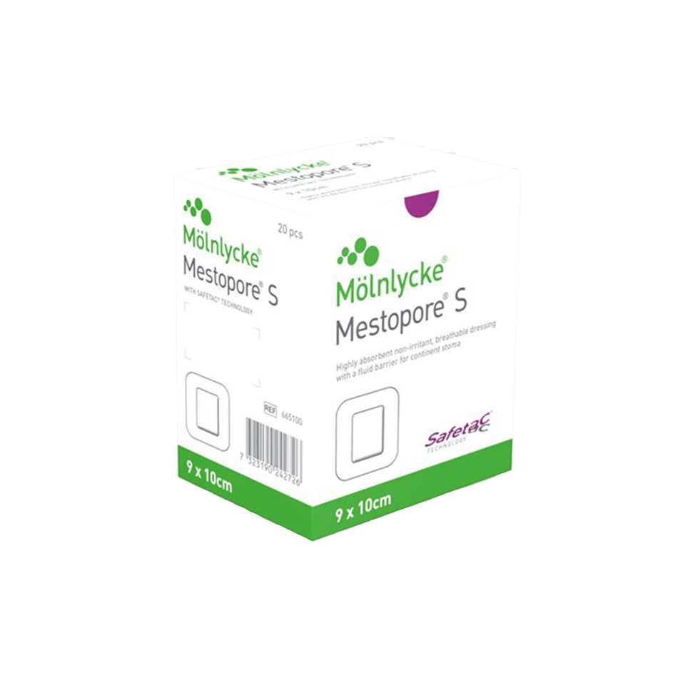 Mestopore S Absorbent Continent Stoma Dressing, 3.9" x 3.9" (10 x 10 cm)
