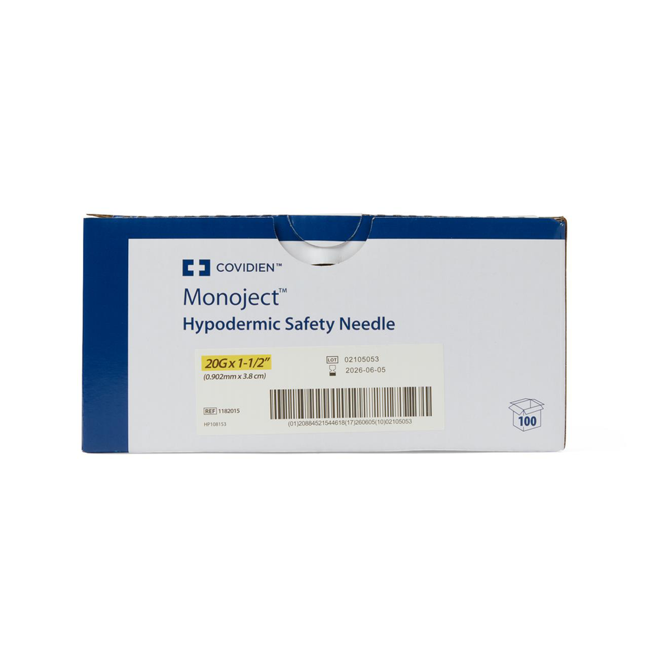 Monoject Hypodermic Safety Needle, 20G x 1-1/2"