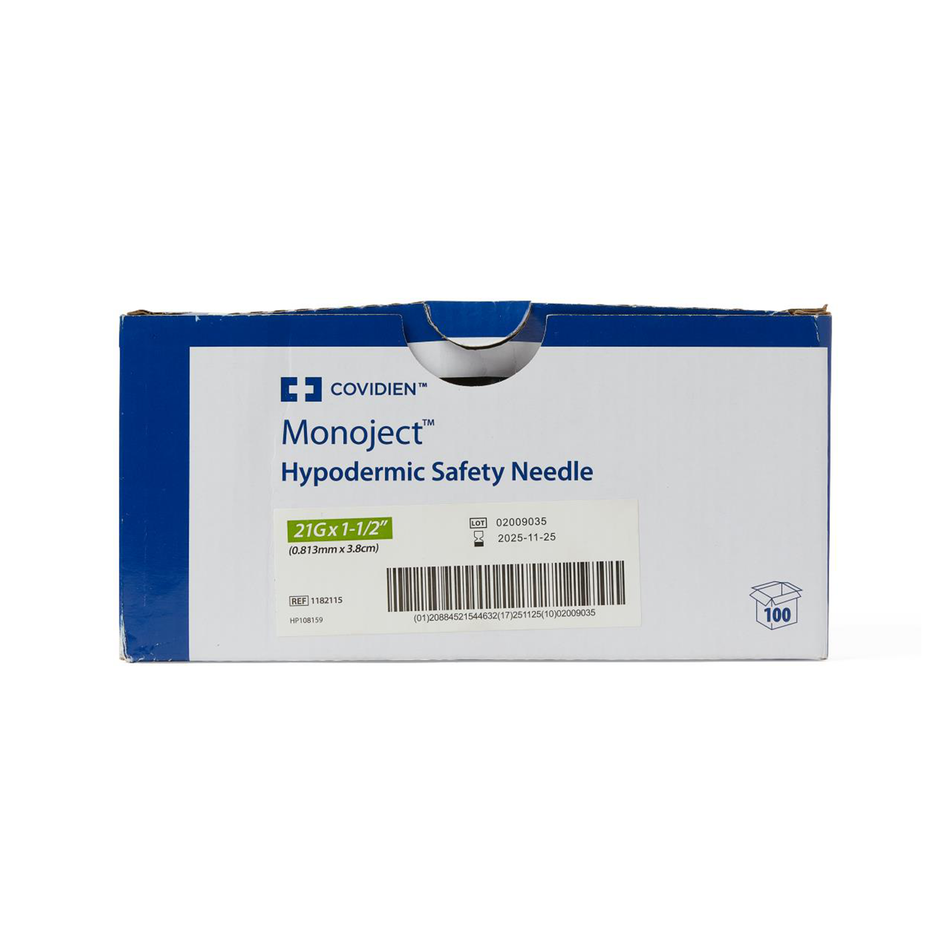 Monoject Hypodermic Safety Needle, 21G x 1-1/2"