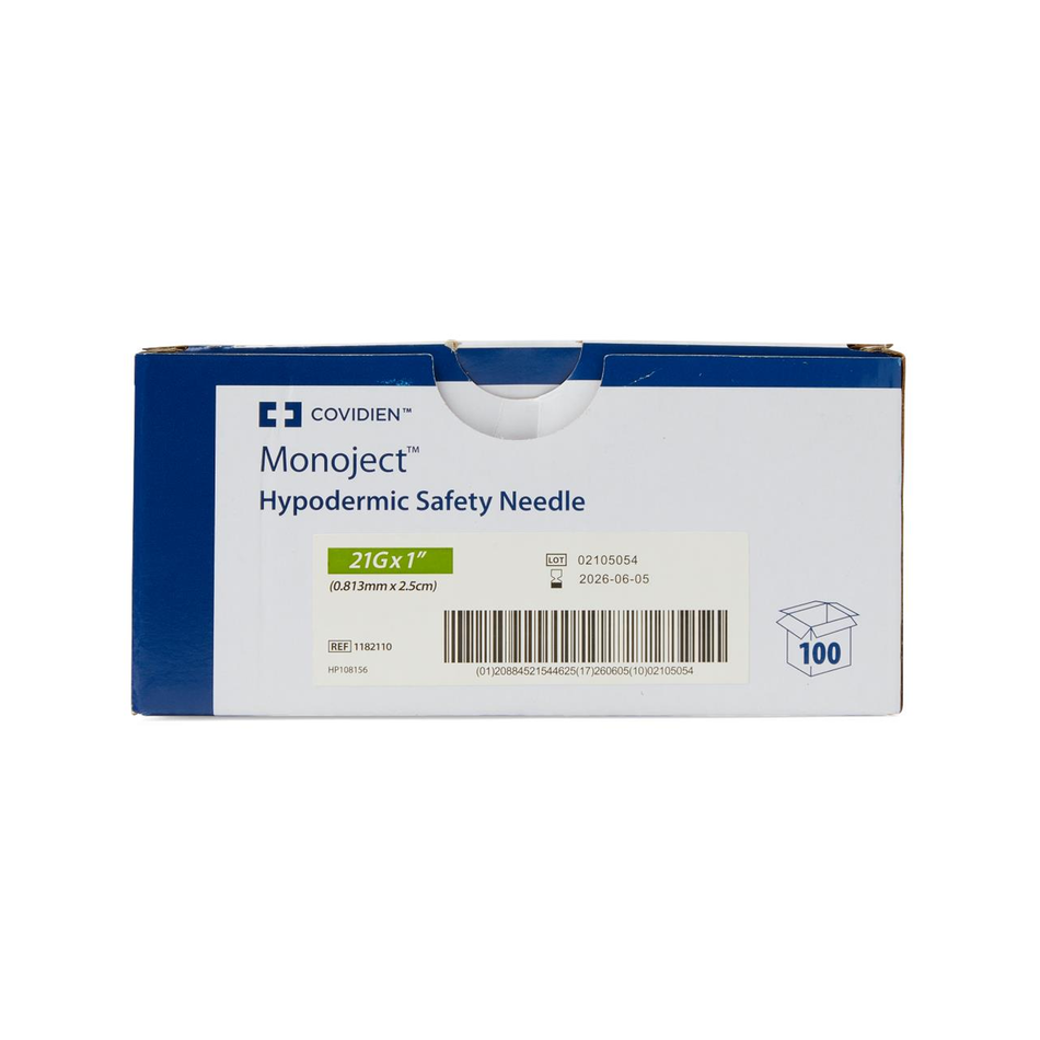 Monoject Hypodermic Safety Needle, 21G x 1"