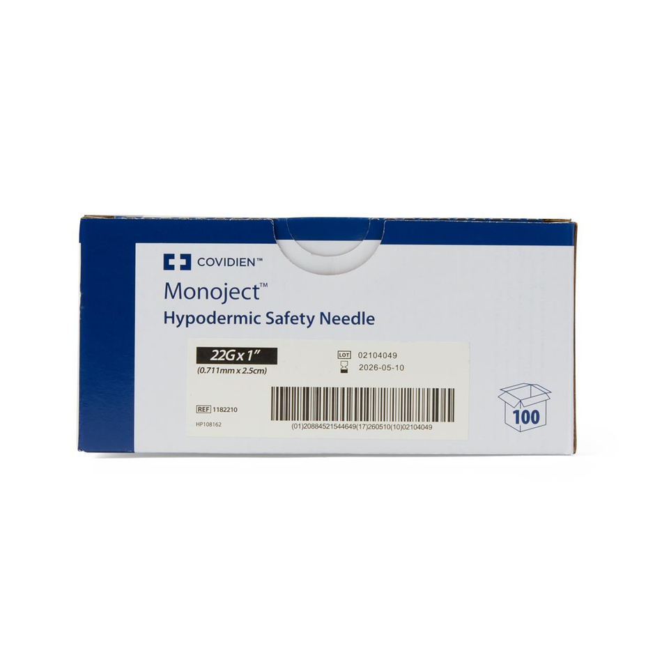 Monoject Hypodermic Safety Needle, 22G x 1"