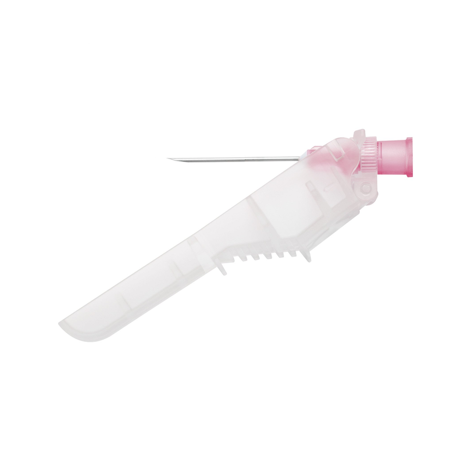 SurGuard3 Safety Hypodermic Needle, 18G x 1 in. Pink Hub